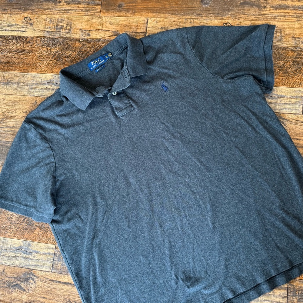 Polo Ralph Lauren Classic Fit Polo Shirt XL Gray Blue Pony Logo - Picture 3 of 3